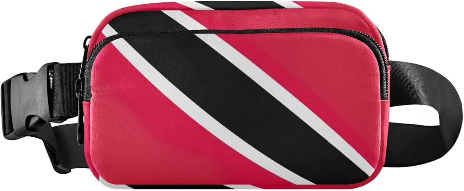 Trinidad Tobago Flag Waterproof Fanny Packs Women Belt Bag Hip Pack Funky Travel Waist Pack for Men