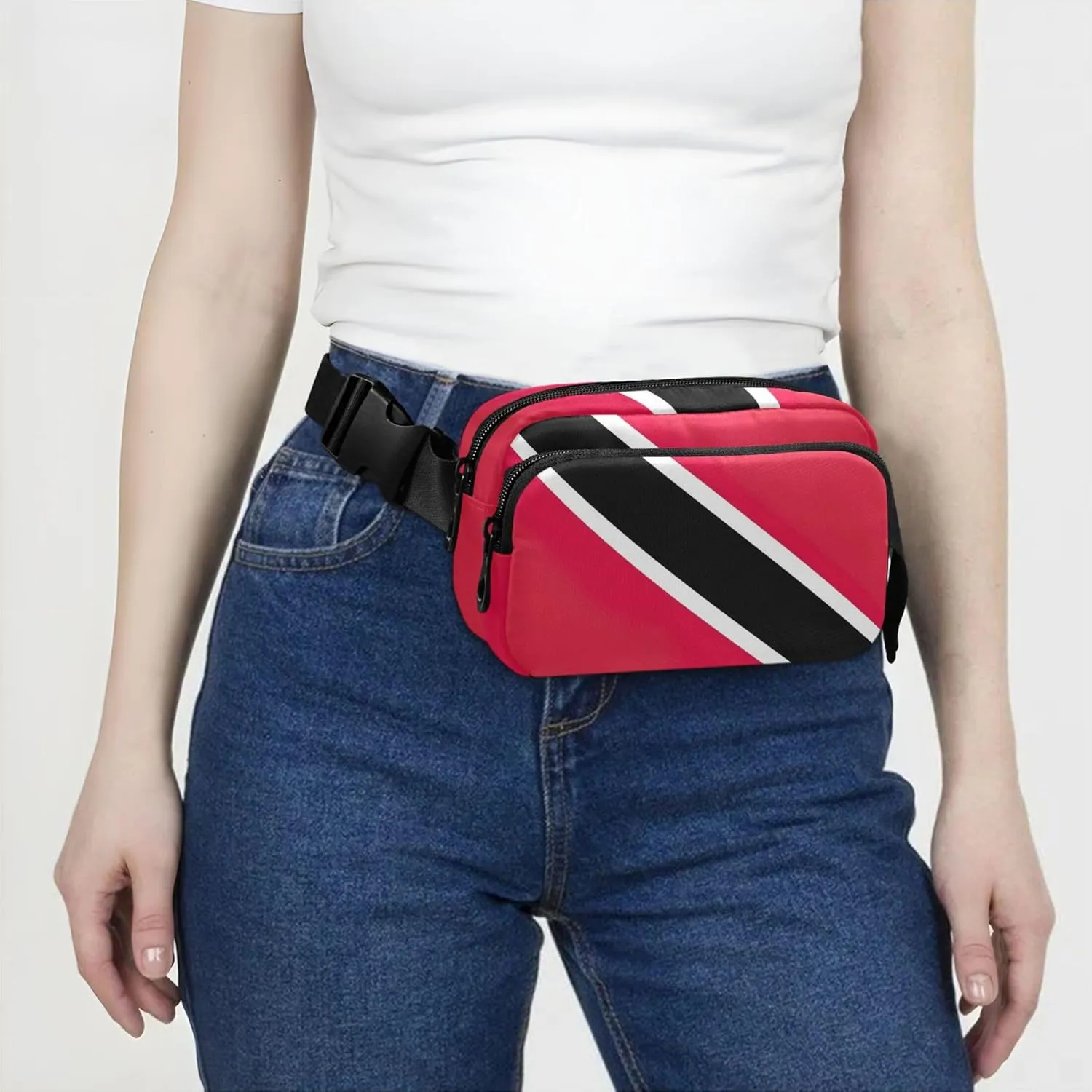 Trinidad Tobago Flag Waterproof Fanny Packs Women Belt Bag Hip Pack Funky Travel Waist Pack for Men