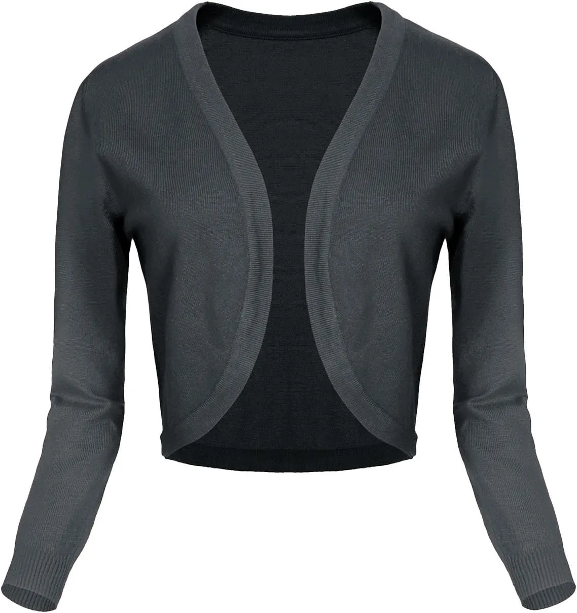Urban CoCo Women's Cropped Cardigan V-Neck Button Down Knitted Sweater 3/4 Sleeve
