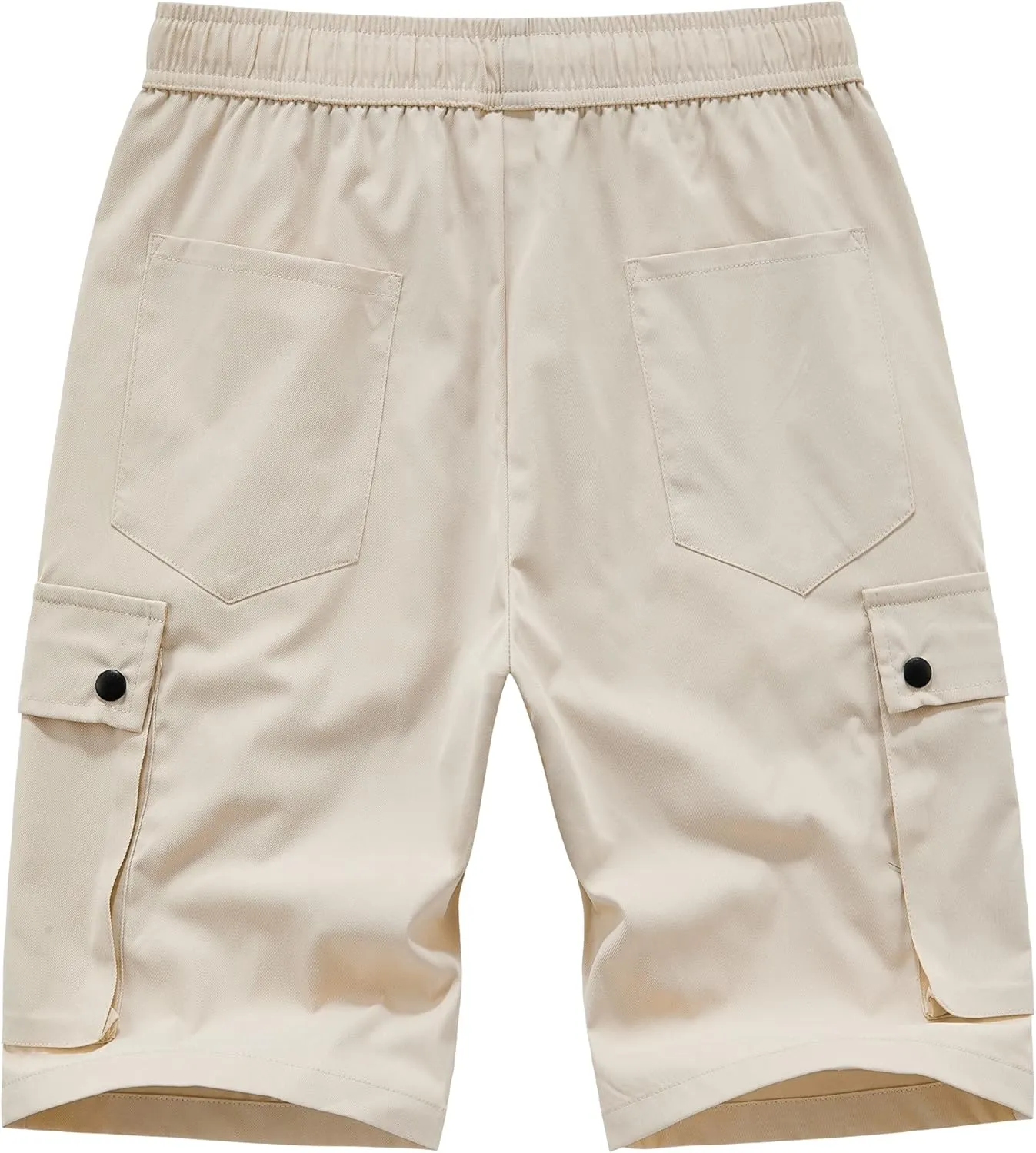 Vcansion Women's Casual Elastic Waist Drawstring Loose Fit Multi-Pockets Outdoor Cargo Shorts