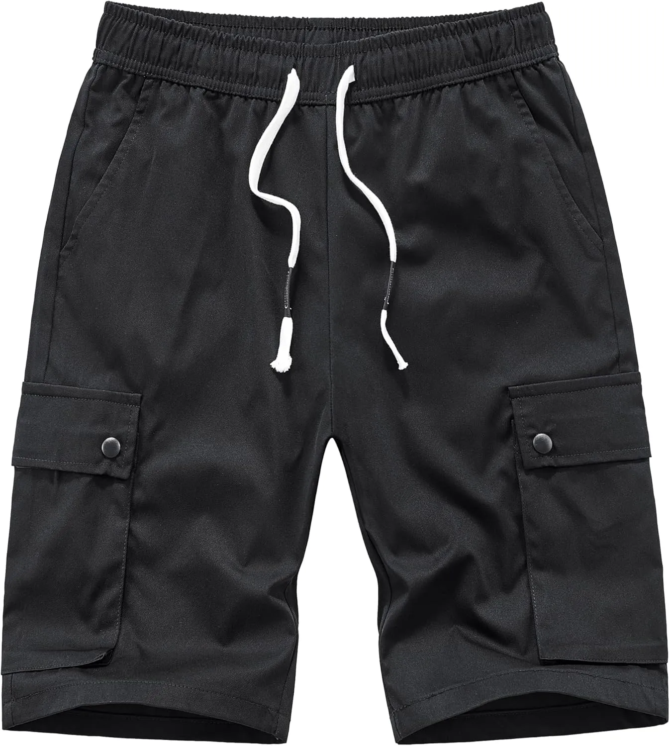 Vcansion Women's Casual Elastic Waist Drawstring Loose Fit Multi-Pockets Outdoor Cargo Shorts