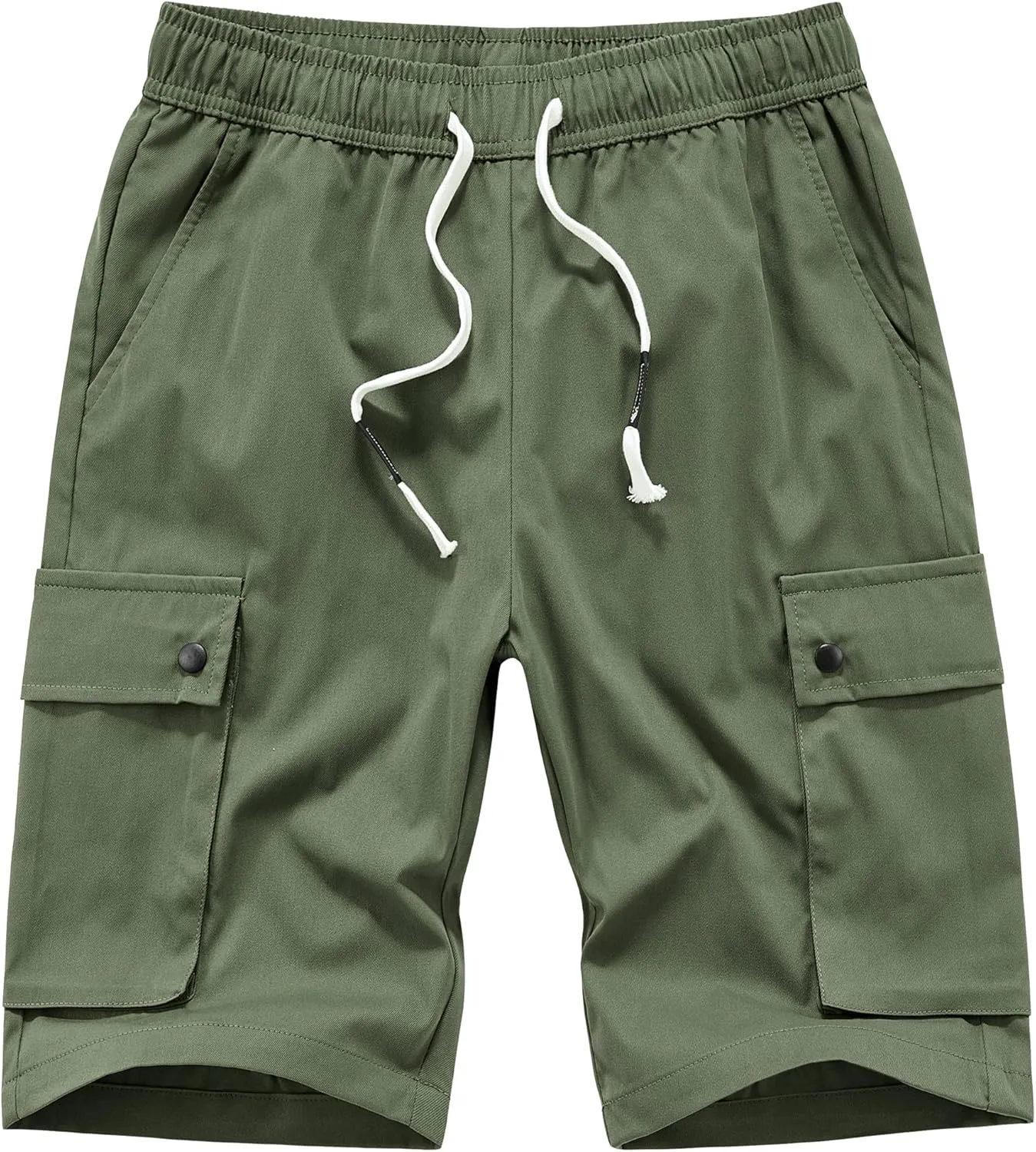 Vcansion Women's Casual Elastic Waist Drawstring Loose Fit Multi-Pockets Outdoor Cargo Shorts
