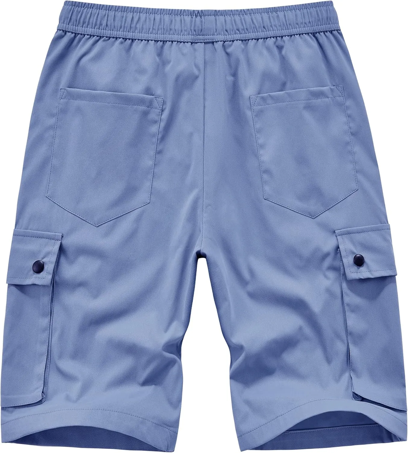 Vcansion Women's Casual Elastic Waist Drawstring Loose Fit Multi-Pockets Outdoor Cargo Shorts