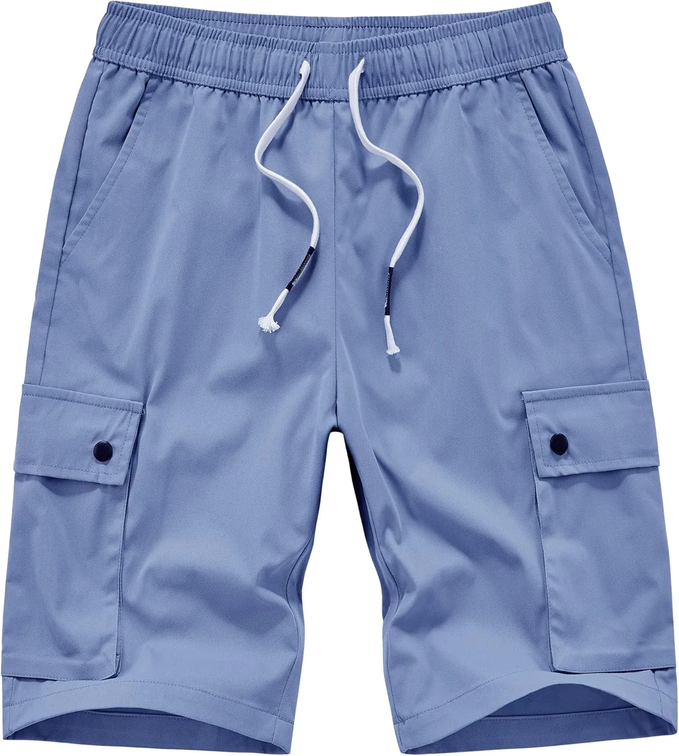 Vcansion Women's Casual Elastic Waist Drawstring Loose Fit Multi-Pockets Outdoor Cargo Shorts