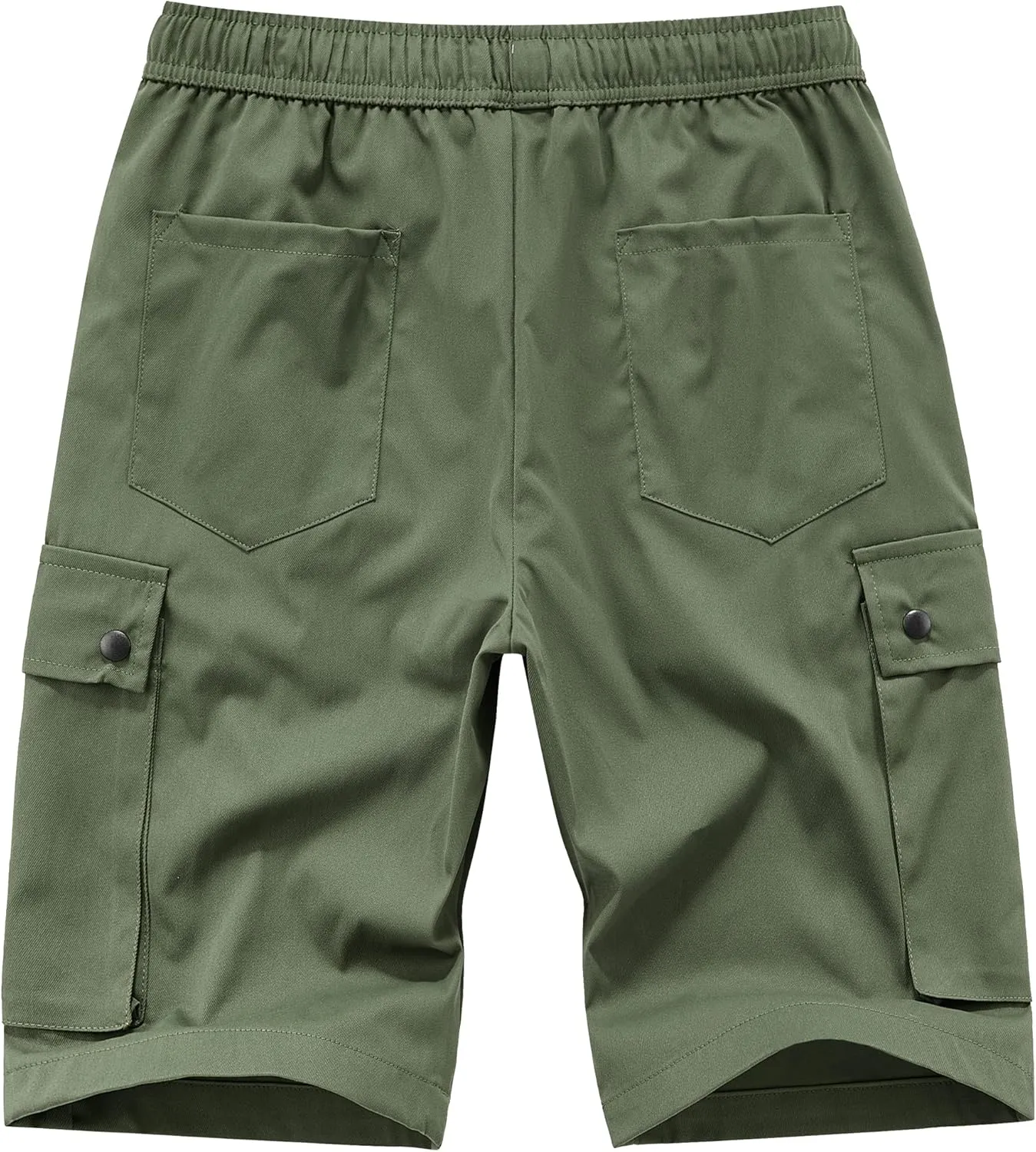 Vcansion Women's Casual Elastic Waist Drawstring Loose Fit Multi-Pockets Outdoor Cargo Shorts
