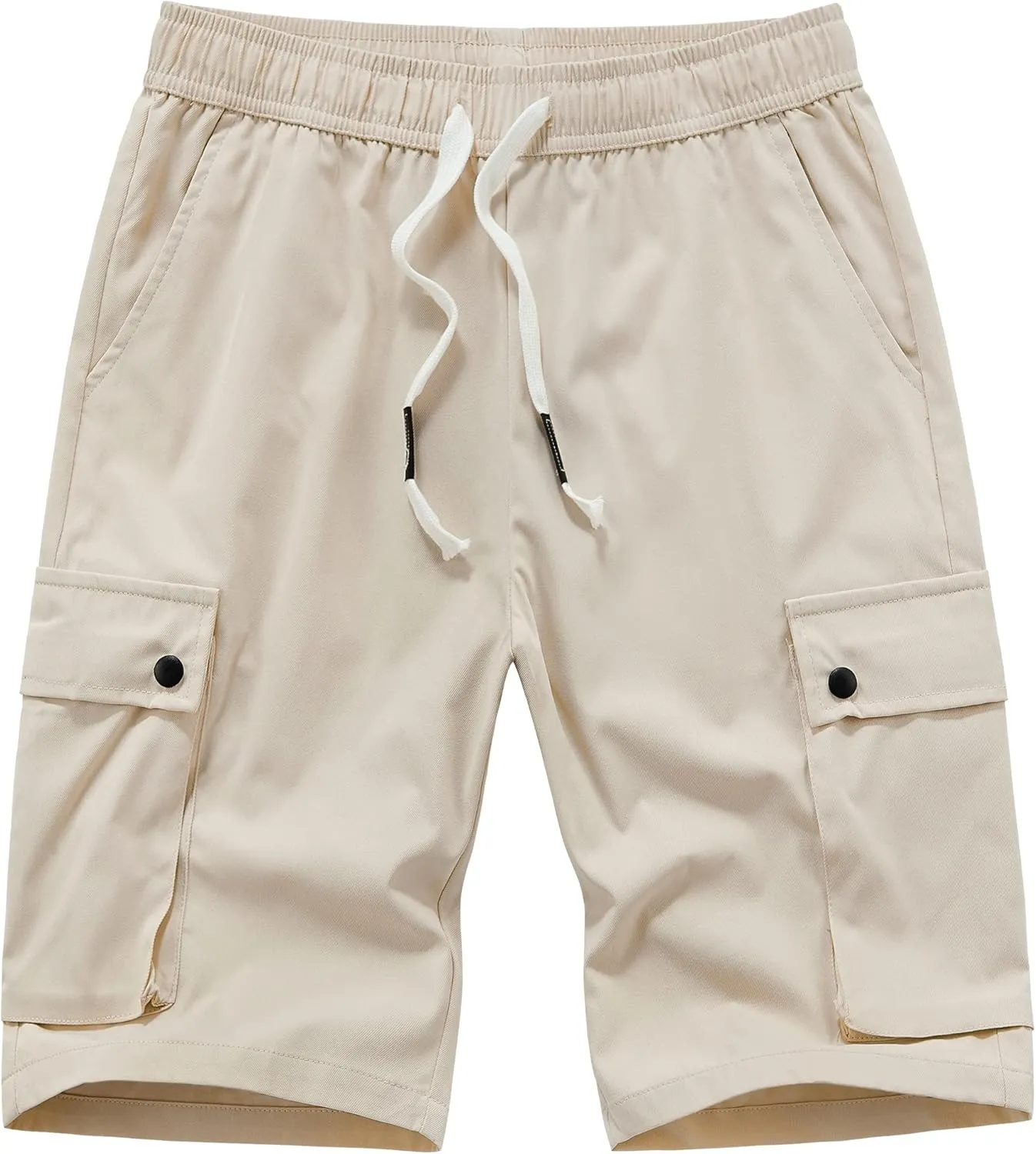 Vcansion Women's Casual Elastic Waist Drawstring Loose Fit Multi-Pockets Outdoor Cargo Shorts