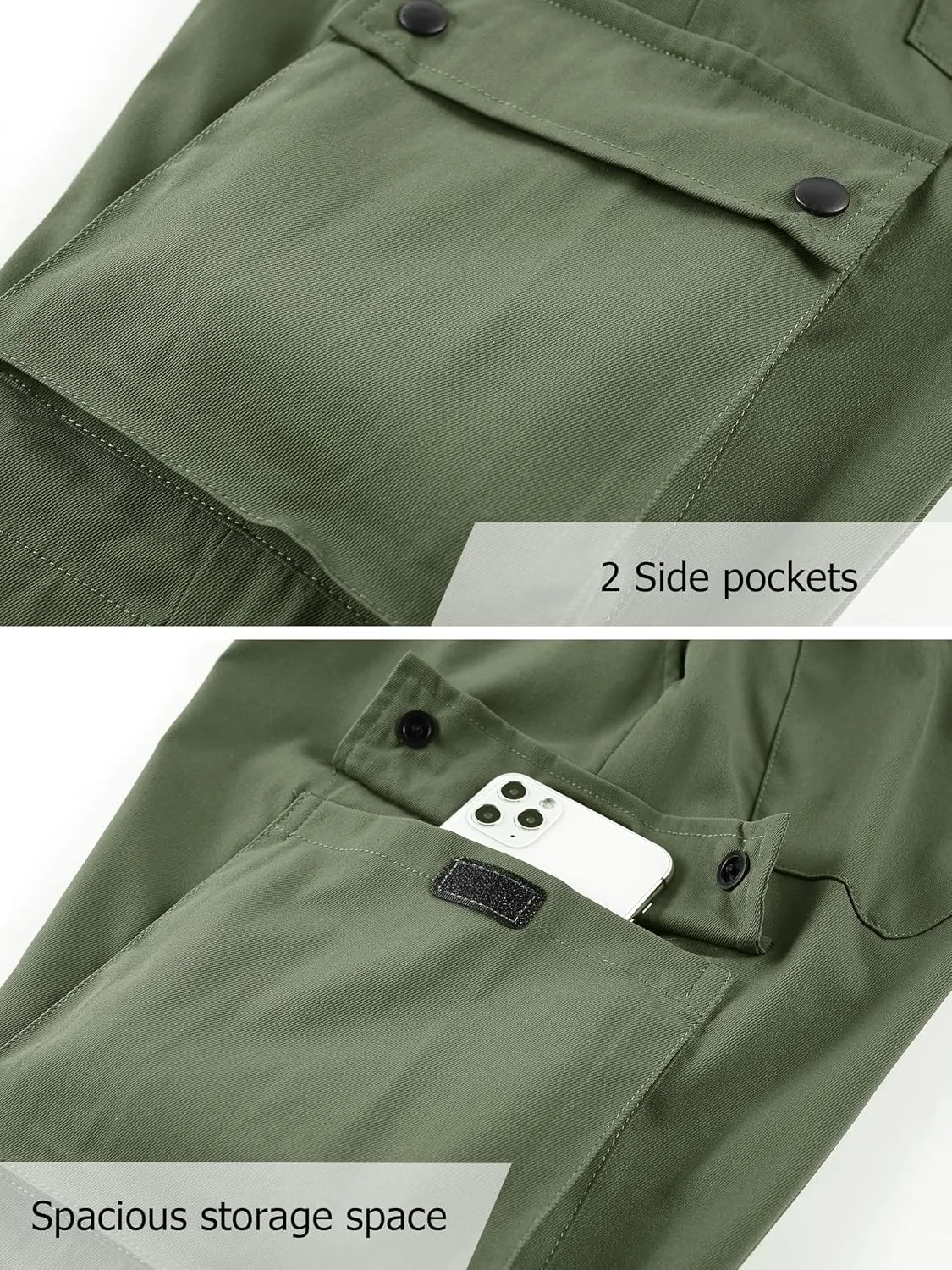 Vcansion Women's Casual Elastic Waist Drawstring Loose Fit Multi-Pockets Outdoor Cargo Shorts