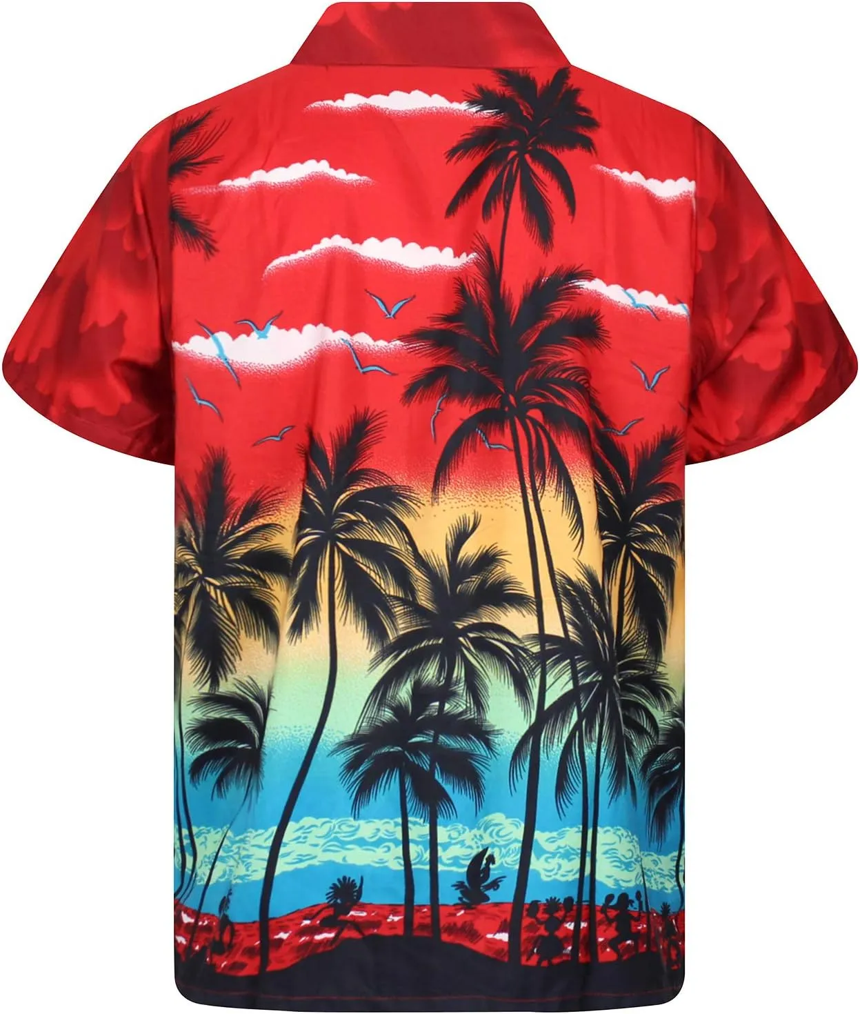 V.H.O. Funky Hawaiian Shirt Casual Men Front Pocket Button Down Very Loud Shortsleeve Unisex Beach Multi Colors