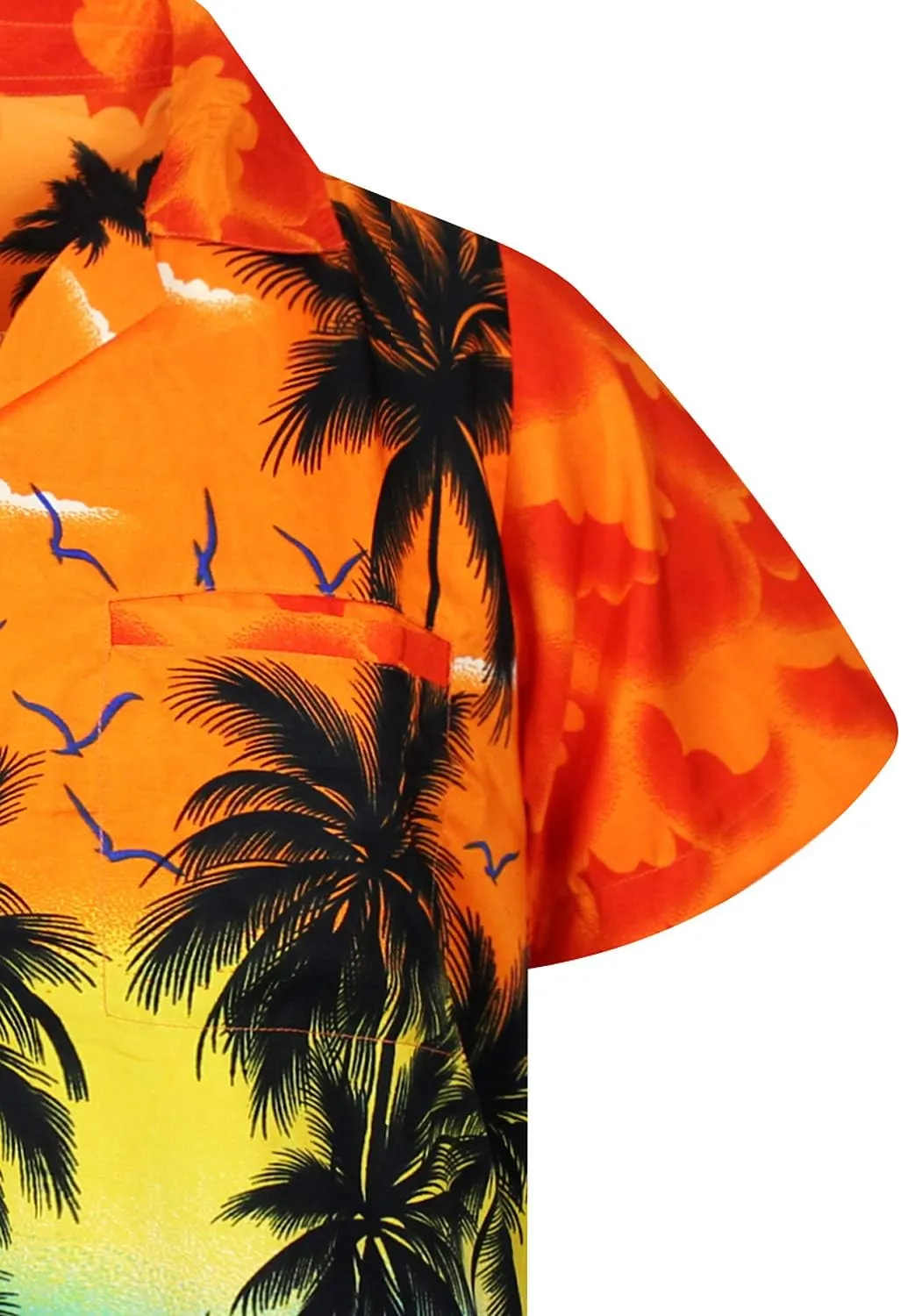 V.H.O. Funky Hawaiian Shirt Casual Men Front Pocket Button Down Very Loud Shortsleeve Unisex Beach Multi Colors