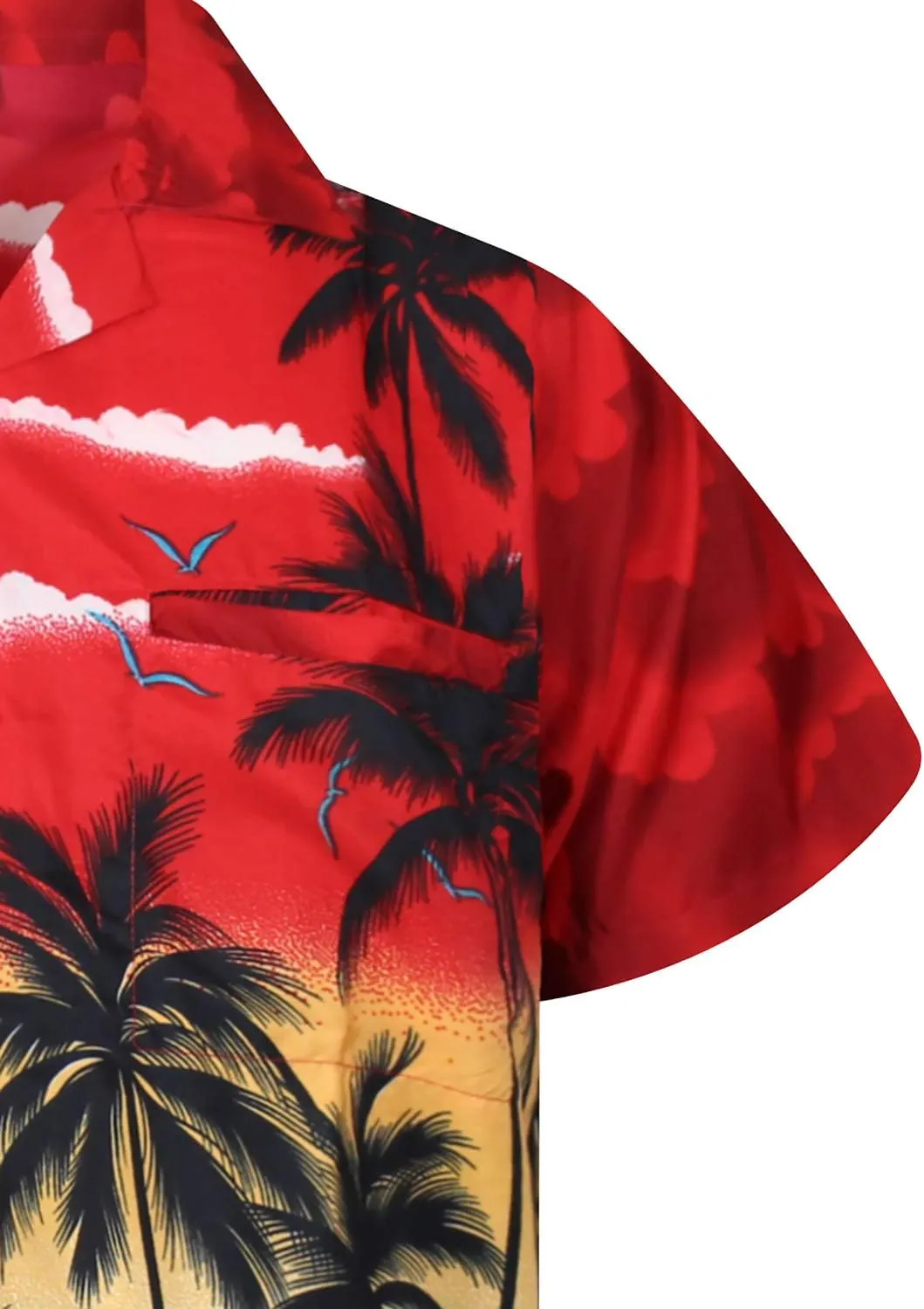 V.H.O. Funky Hawaiian Shirt Casual Men Front Pocket Button Down Very Loud Shortsleeve Unisex Beach Multi Colors