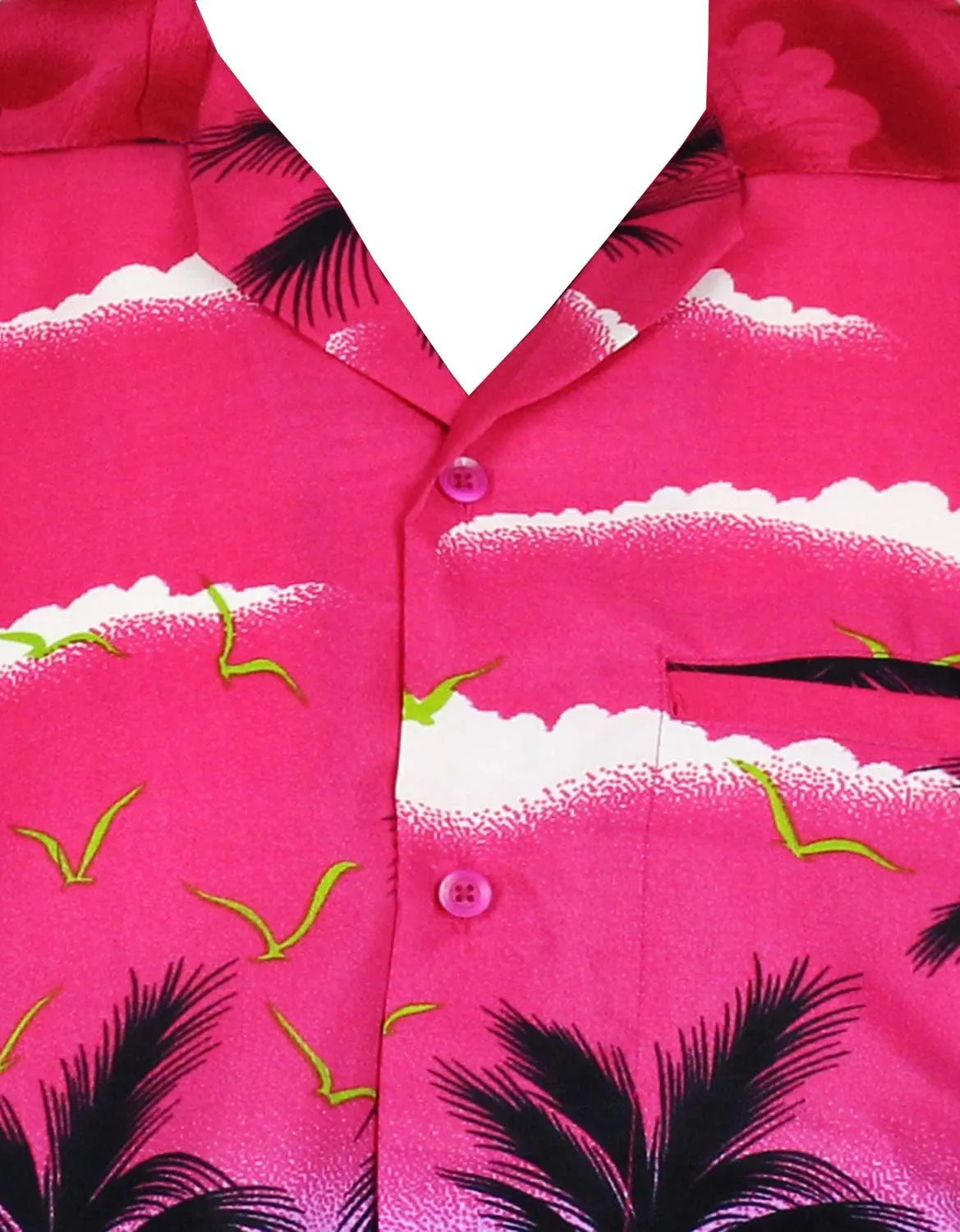 V.H.O. Funky Hawaiian Shirt Casual Men Front Pocket Button Down Very Loud Shortsleeve Unisex Beach Multi Colors