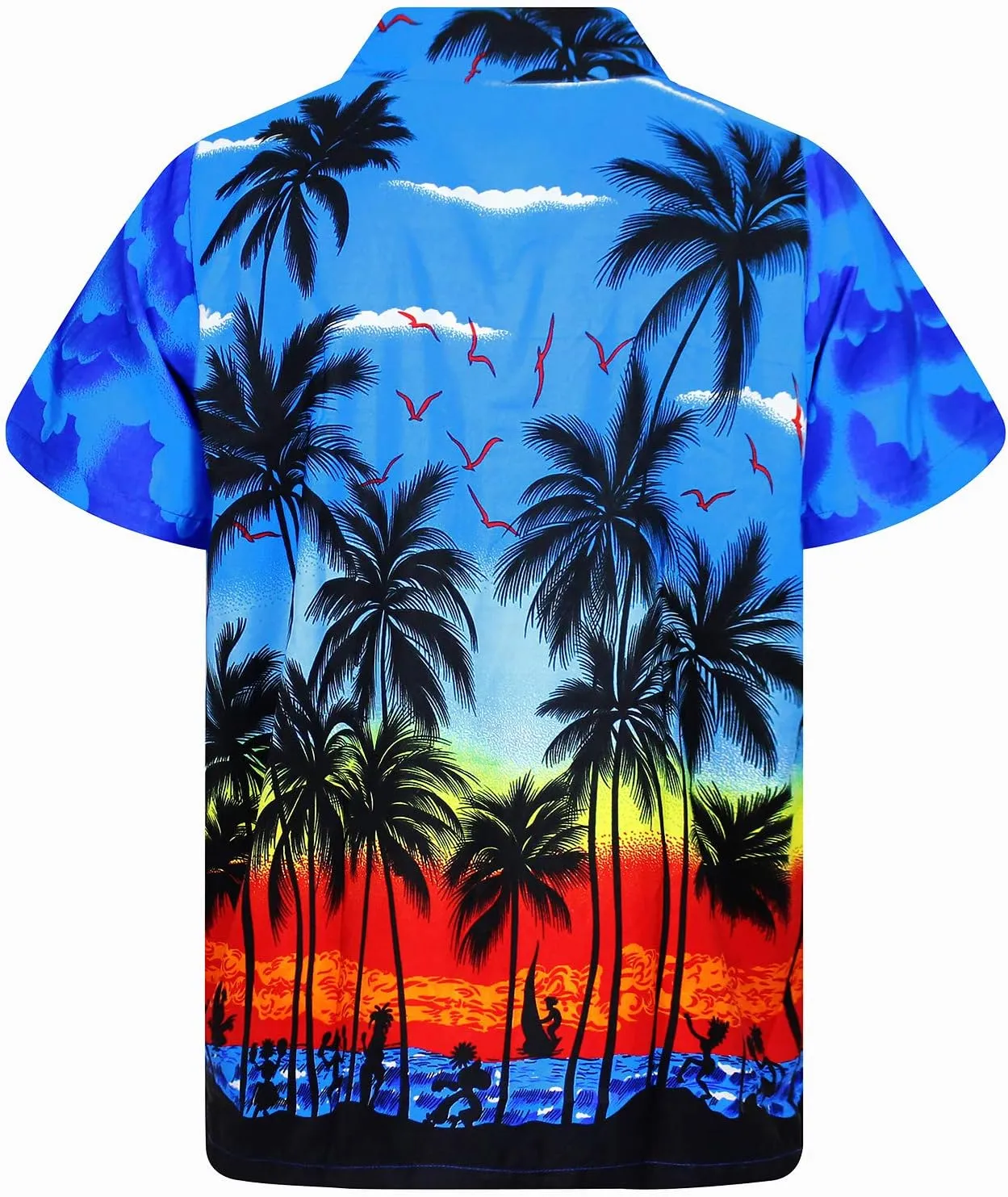 V.H.O. Funky Hawaiian Shirt Casual Men Front Pocket Button Down Very Loud Shortsleeve Unisex Beach Multi Colors