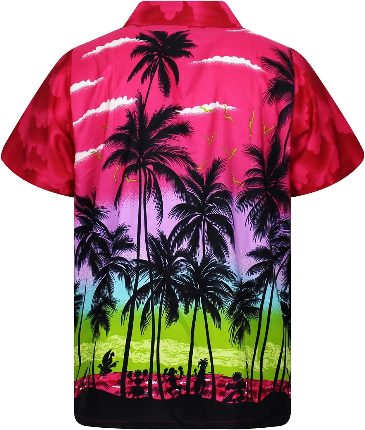 V.H.O. Funky Hawaiian Shirt Casual Men Front Pocket Button Down Very Loud Shortsleeve Unisex Beach Multi Colors