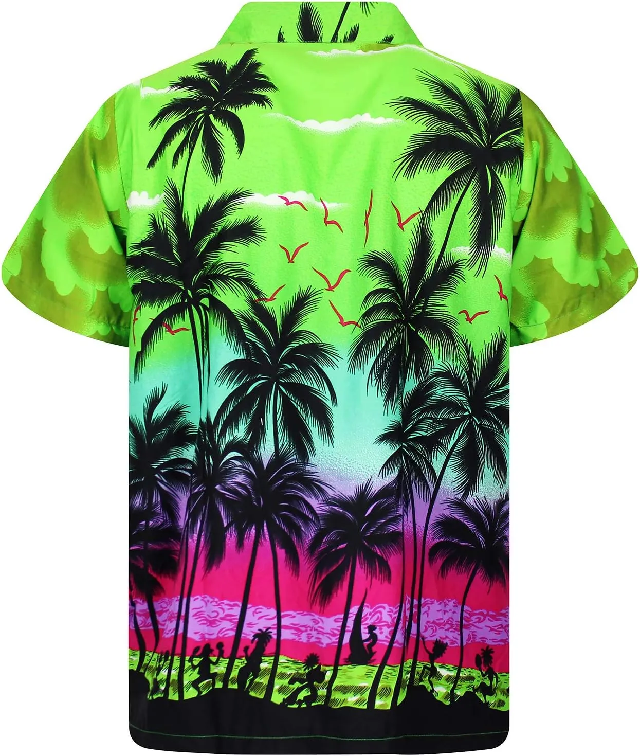 V.H.O. Funky Hawaiian Shirt Casual Men Front Pocket Button Down Very Loud Shortsleeve Unisex Beach Multi Colors