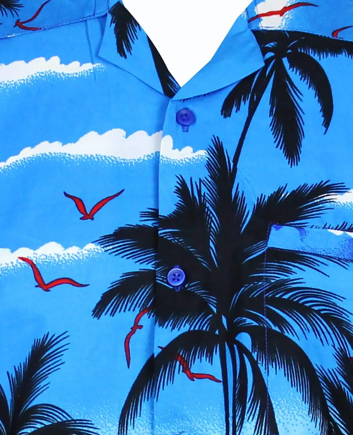 V.H.O. Funky Hawaiian Shirt Casual Men Front Pocket Button Down Very Loud Shortsleeve Unisex Beach Multi Colors