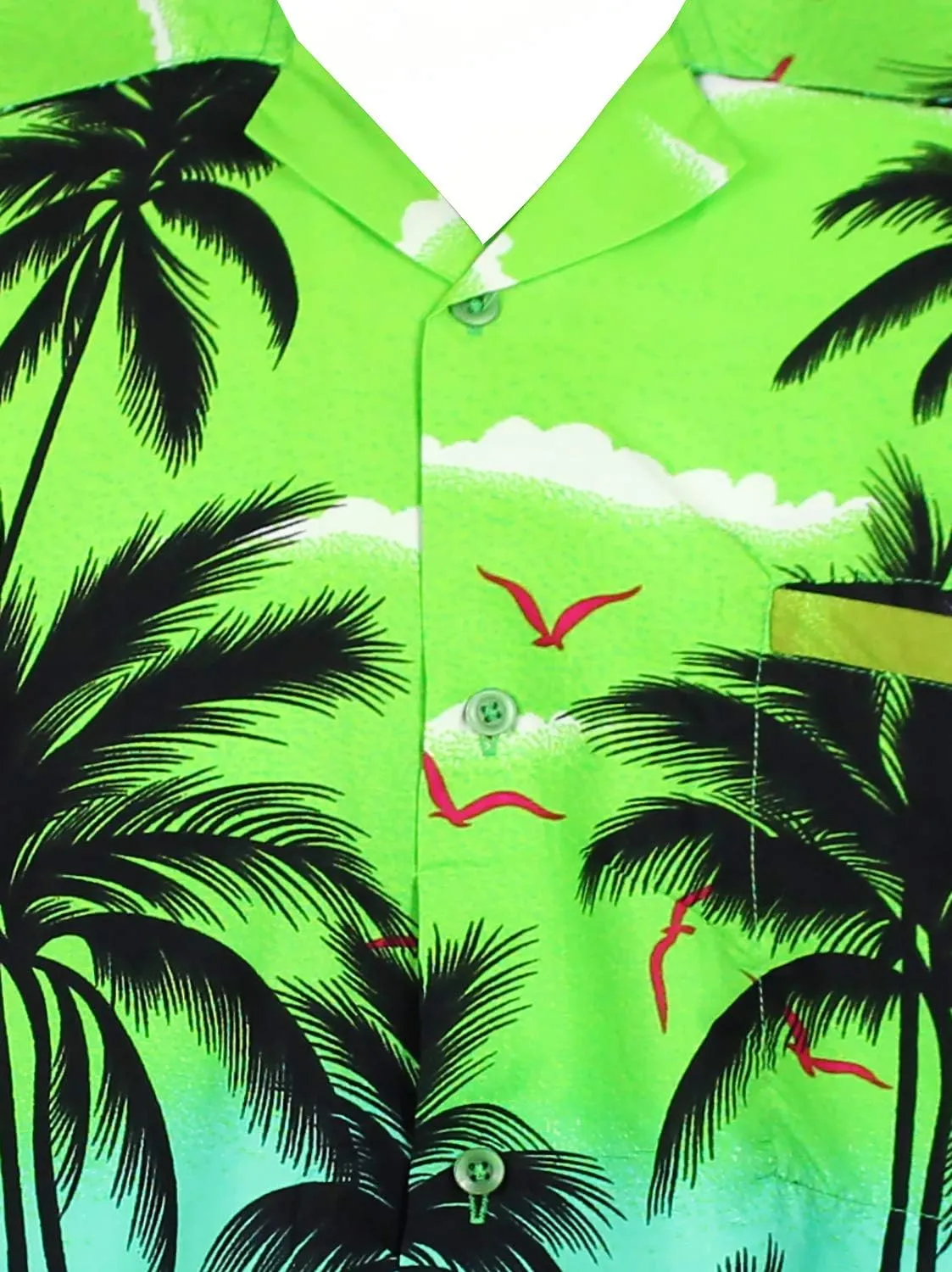 V.H.O. Funky Hawaiian Shirt Casual Men Front Pocket Button Down Very Loud Shortsleeve Unisex Beach Multi Colors