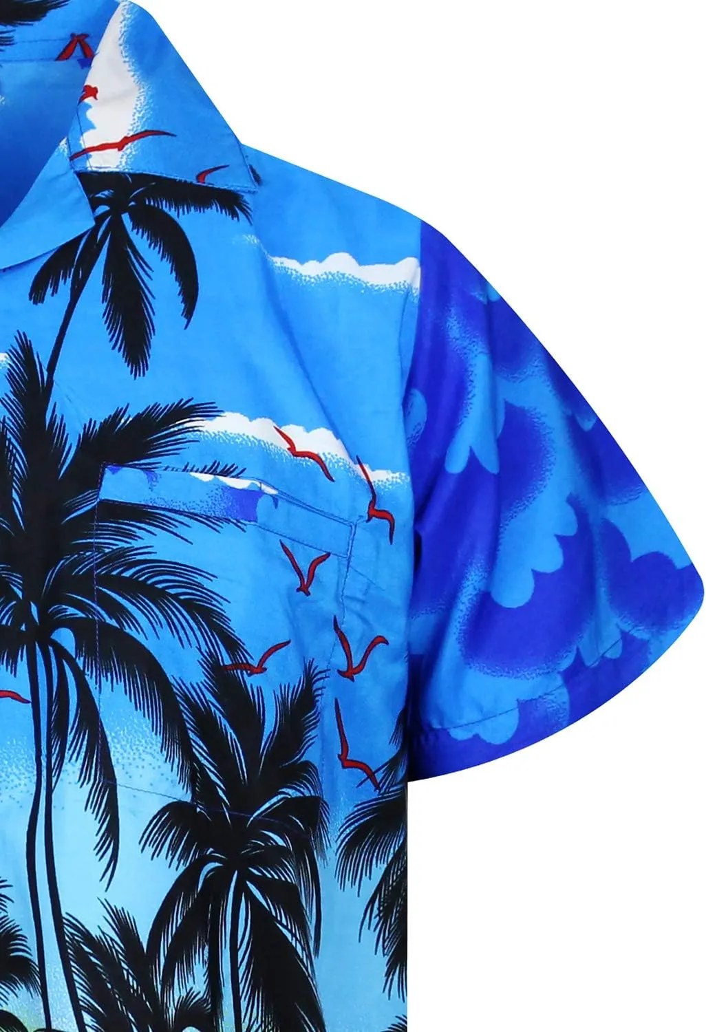 V.H.O. Funky Hawaiian Shirt Casual Men Front Pocket Button Down Very Loud Shortsleeve Unisex Beach Multi Colors
