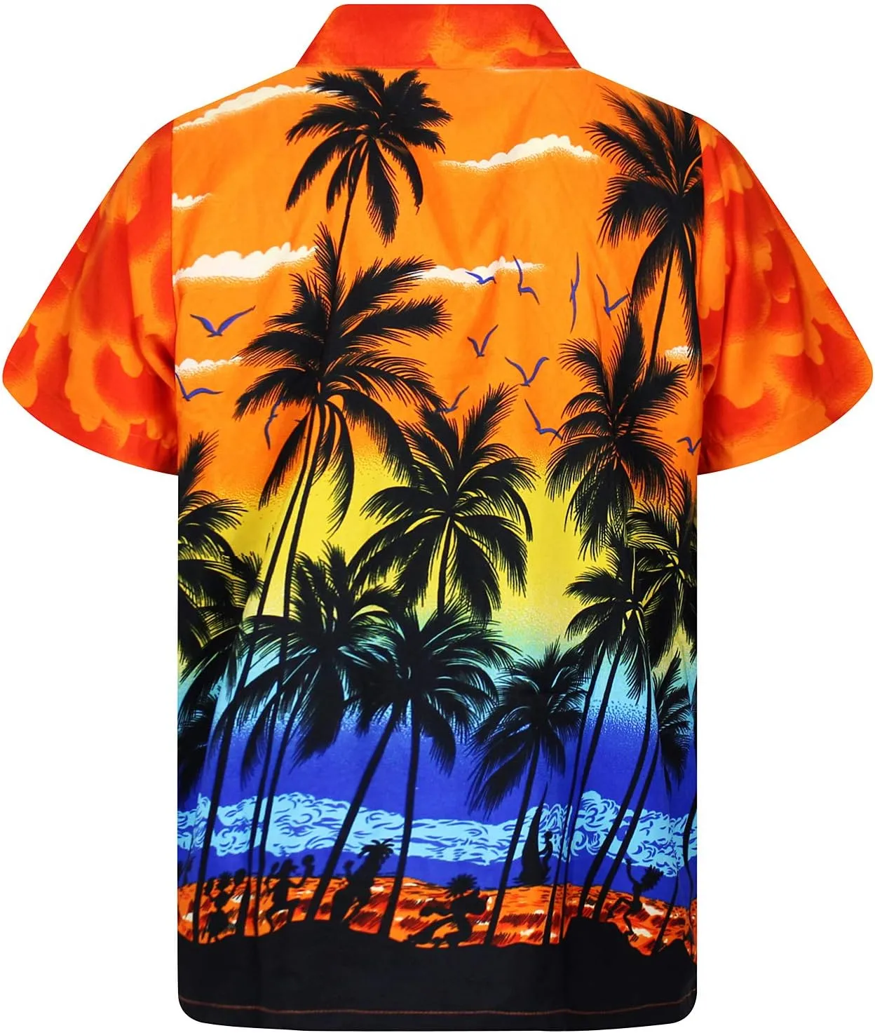 V.H.O. Funky Hawaiian Shirt Casual Men Front Pocket Button Down Very Loud Shortsleeve Unisex Beach Multi Colors