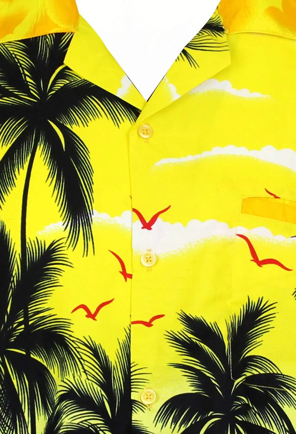 V.H.O. Funky Hawaiian Shirt Casual Men Front Pocket Button Down Very Loud Shortsleeve Unisex Beach Multi Colors