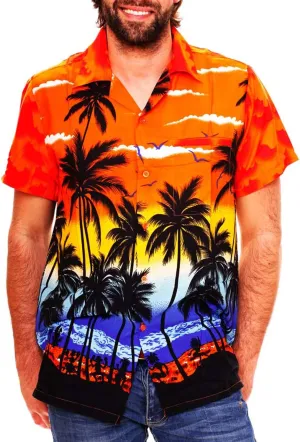 V.H.O. Funky Hawaiian Shirt Casual Men Front Pocket Button Down Very Loud Shortsleeve Unisex Beach Multi Colors