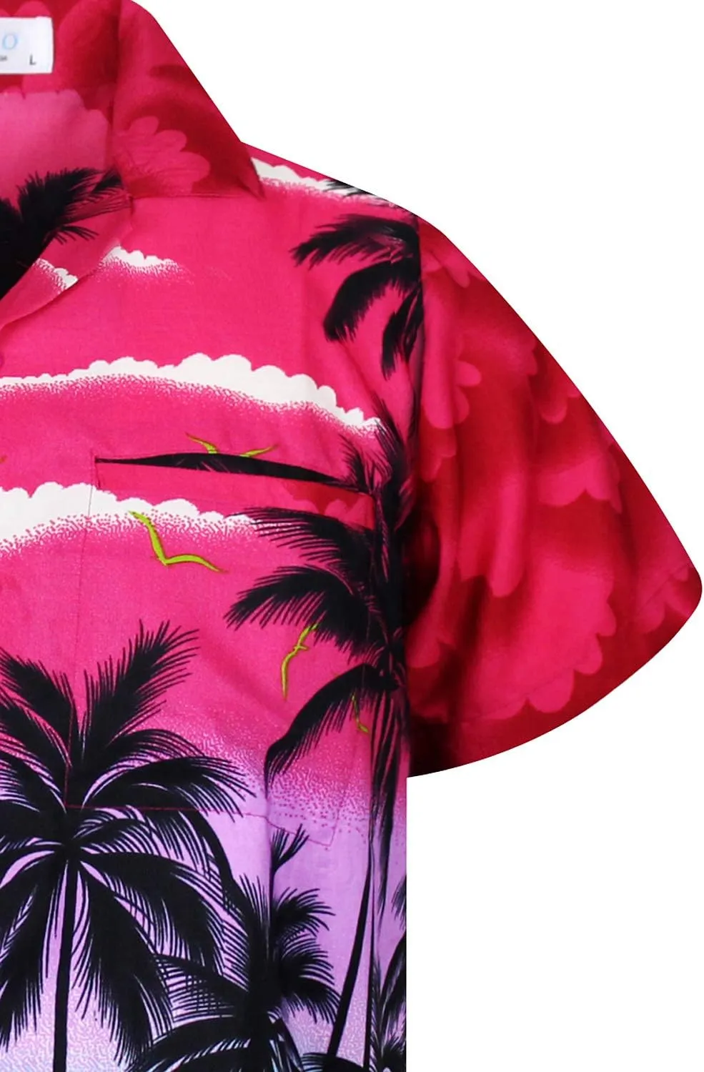 V.H.O. Funky Hawaiian Shirt Casual Men Front Pocket Button Down Very Loud Shortsleeve Unisex Beach Multi Colors