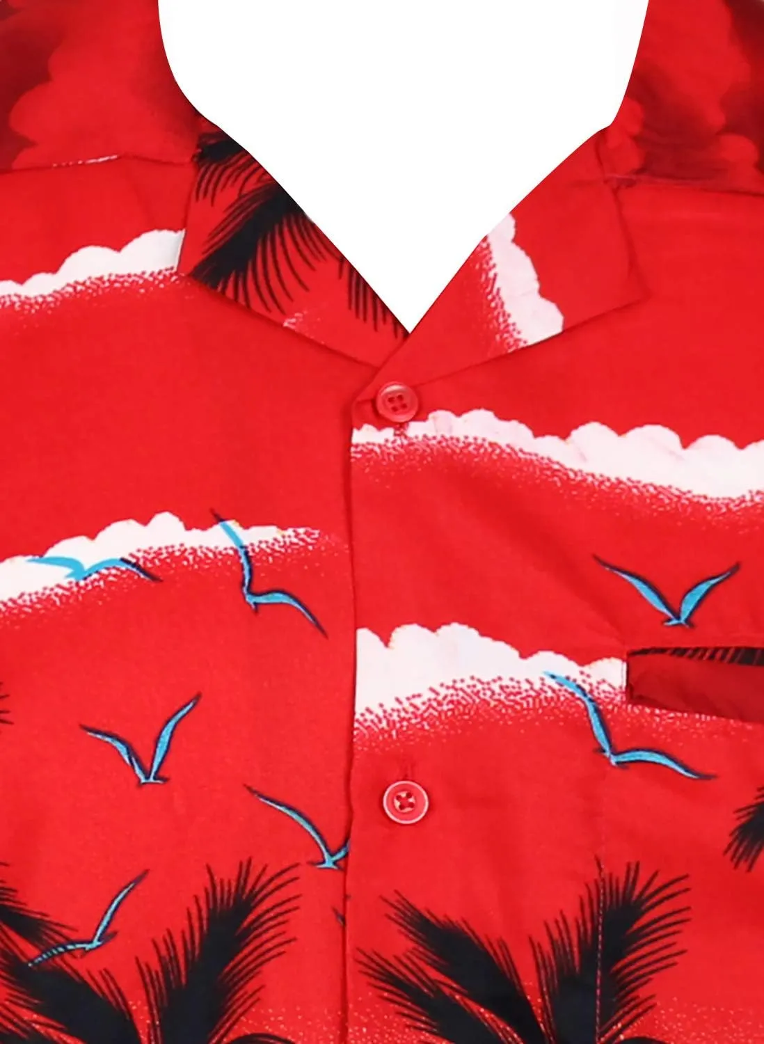 V.H.O. Funky Hawaiian Shirt Casual Men Front Pocket Button Down Very Loud Shortsleeve Unisex Beach Multi Colors
