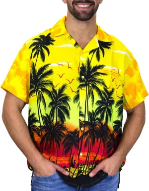 V.H.O. Funky Hawaiian Shirt Casual Men Front Pocket Button Down Very Loud Shortsleeve Unisex Beach Multi Colors