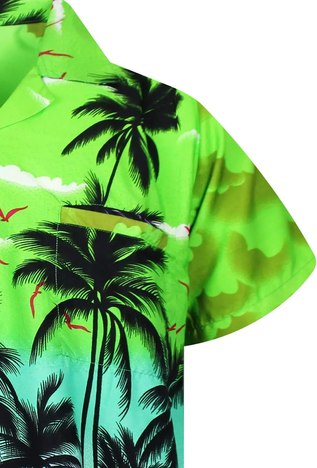 V.H.O. Funky Hawaiian Shirt Casual Men Front Pocket Button Down Very Loud Shortsleeve Unisex Beach Multi Colors