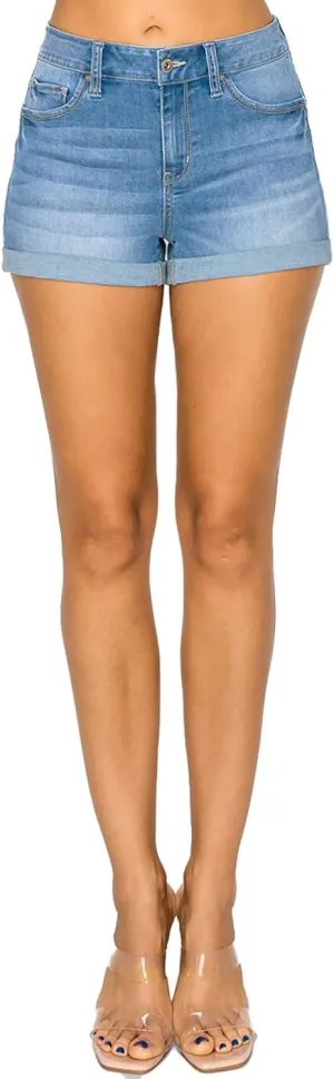 WAX JEAN Butt I Love You REPREVE High Waisted Sustainable Denim Shorts