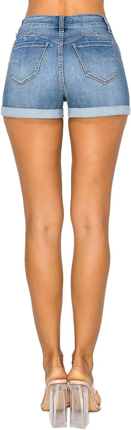 WAX JEAN Butt I Love You REPREVE High Waisted Sustainable Denim Shorts