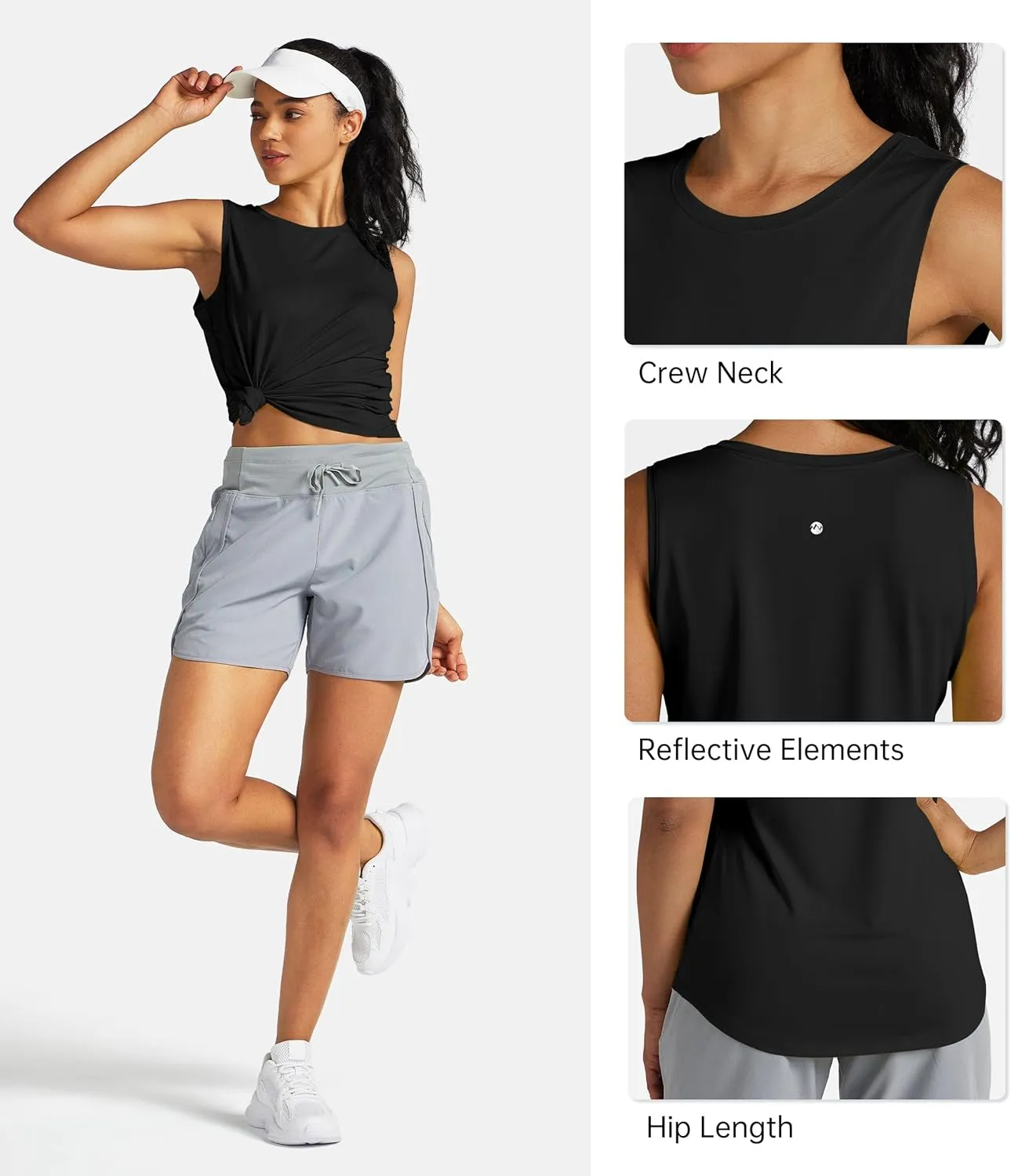Willitsports Women's Workout Tank Tops Sleeveless Running Yoga Tops Quick Dry Active Shirts Gym Exercise Loose Fit