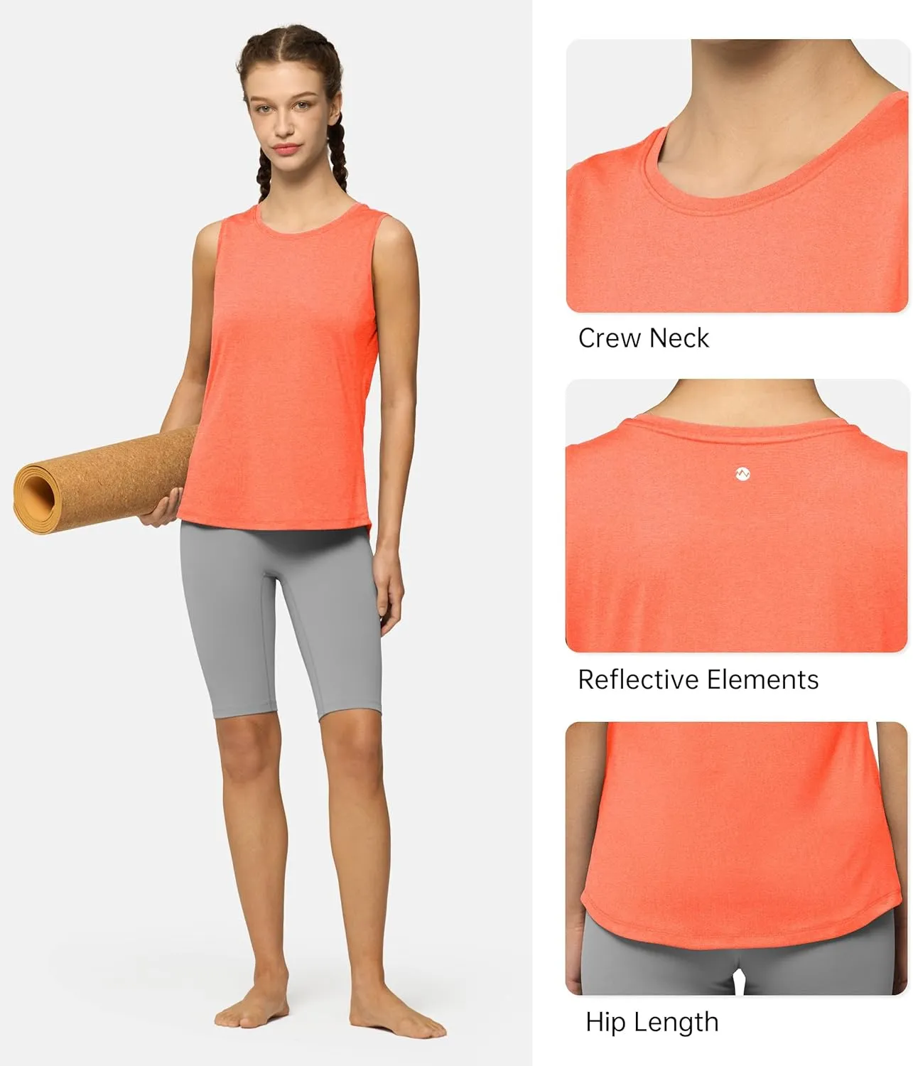 Willitsports Women's Workout Tank Tops Sleeveless Running Yoga Tops Quick Dry Active Shirts Gym Exercise Loose Fit