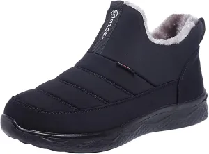Winter Boots High top Flat bottomed Shoes Velvet Men's And Snow Water Warm Men's boots Hiking Boots Men Size 12, 8.5