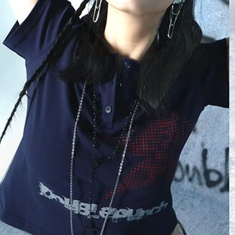 Women E-Girls Y2K Baby Tees Shirts Short Sleeve Fairy Grunge Crop Tops Cute Graphic Printing Aesthetic Vintage Top