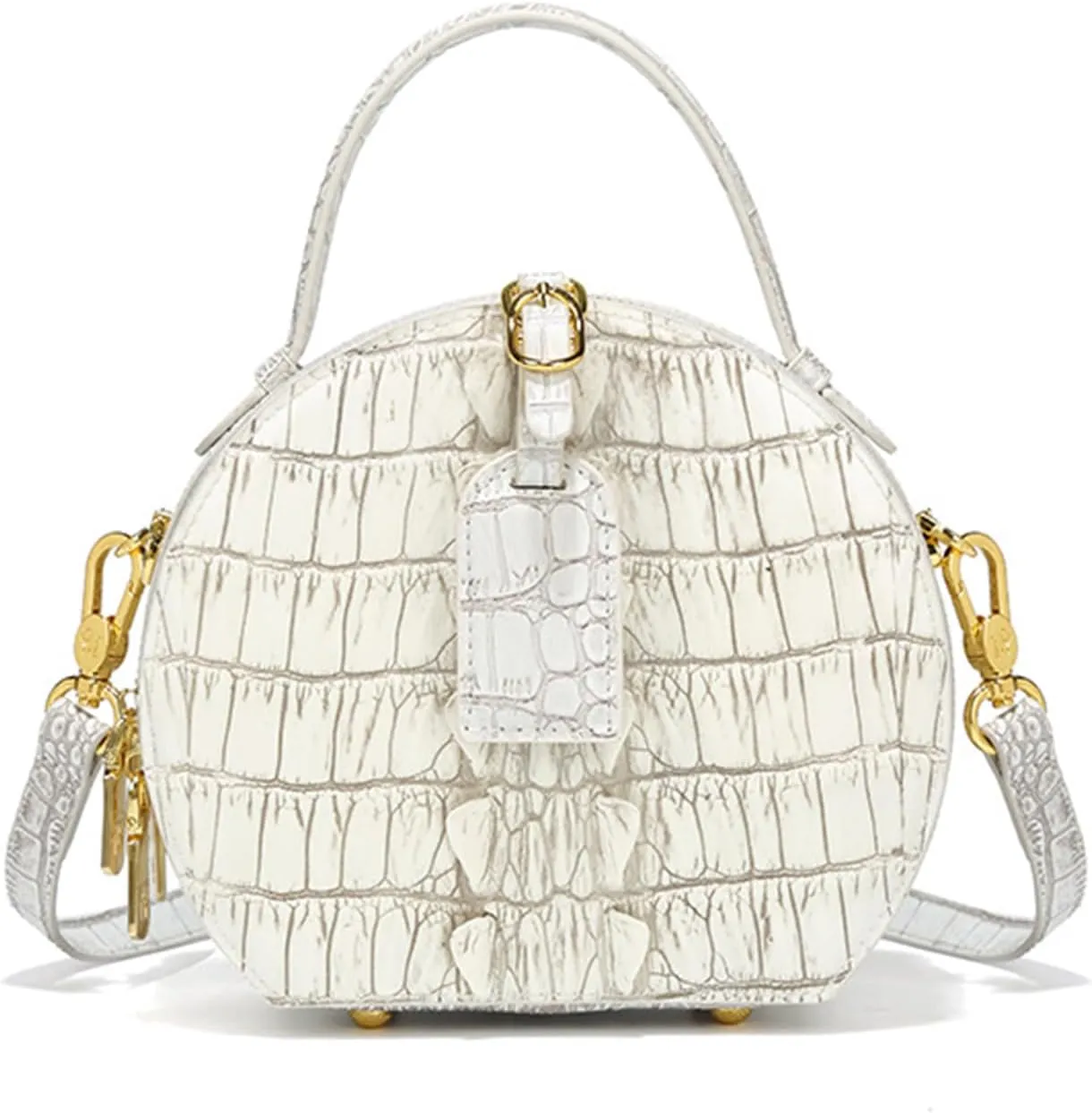 Women PU Leather Small Round Bag Fashion Crocodile Pattern Party Satchel Handbags Ladies Vintage Evening Shoulder Bagsbag1170OWOISS