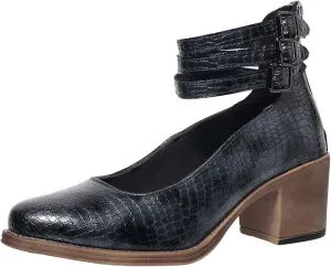Womens Ankle Strap Chunky Heel Booties Ankle Strap Goth Buckle Back Zipper Pumps Dress Sandals Closed Toe Mary Janes Pumps
