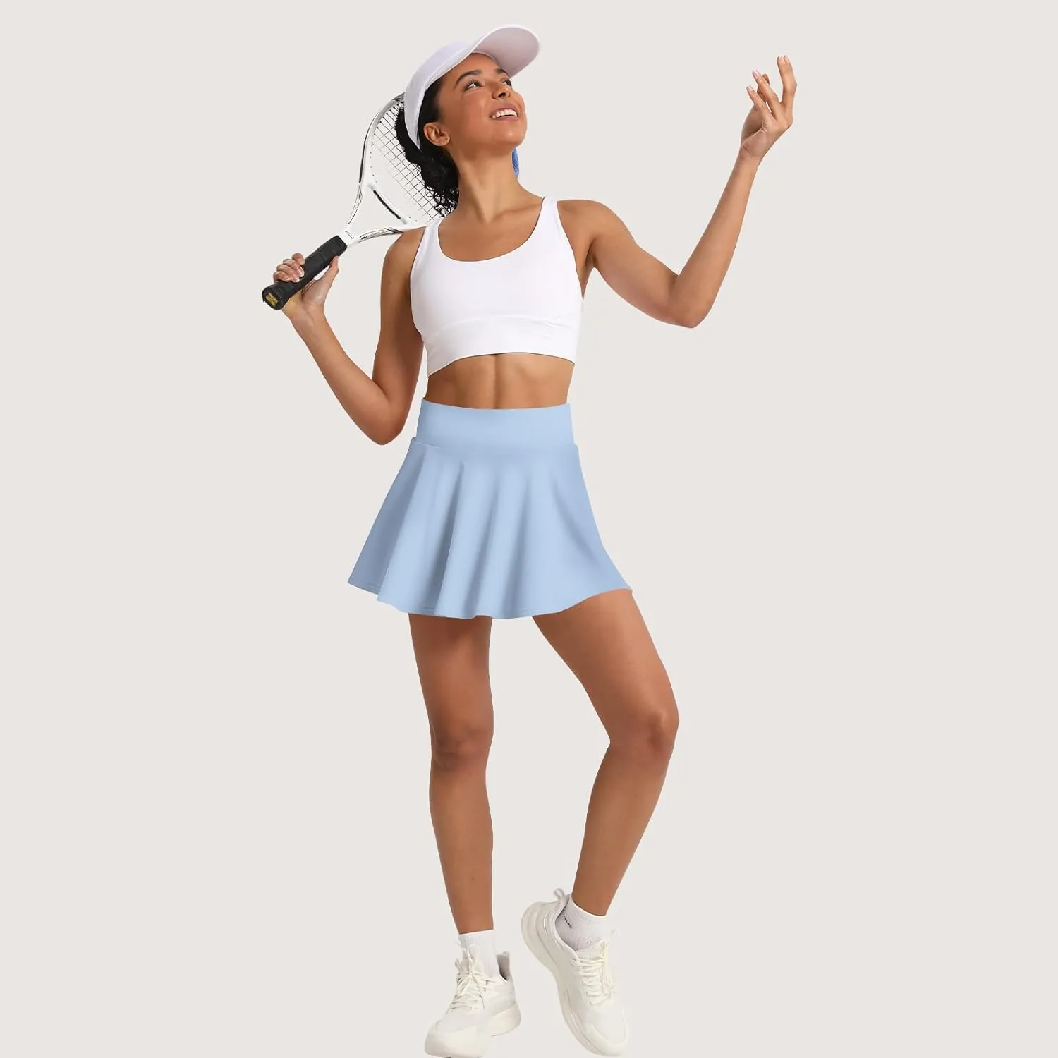 Women's Pleated Tennis Skirt Golf Skorts for Woman High Waisted Tummy Control with Shorts Pockets