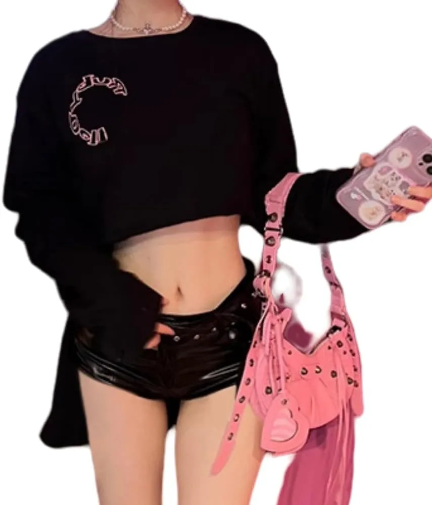Womens Sexy High-Waisted Faux Leather Shorts Black PU Leather