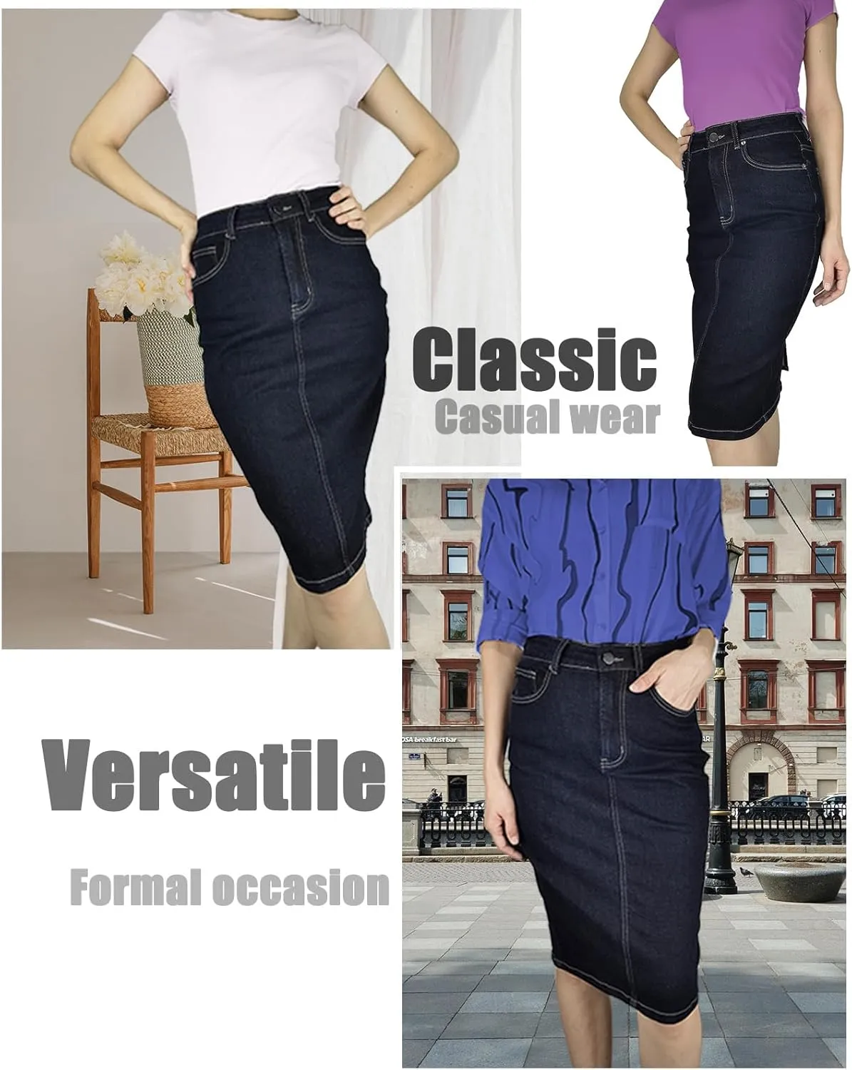 Womens Skort Denim Mini Skirt for Women High Waisted Stretchy Jean Skirt with Slit Jean Skorts Shorts Y2K