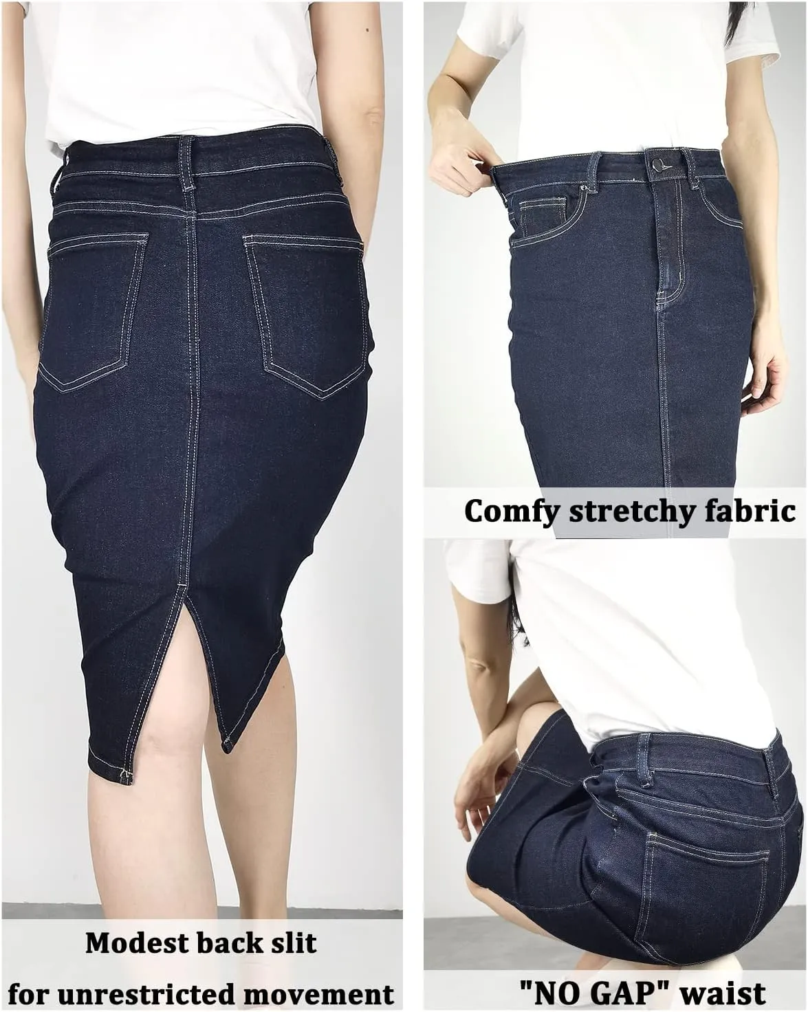 Womens Skort Denim Mini Skirt for Women High Waisted Stretchy Jean Skirt with Slit Jean Skorts Shorts Y2K