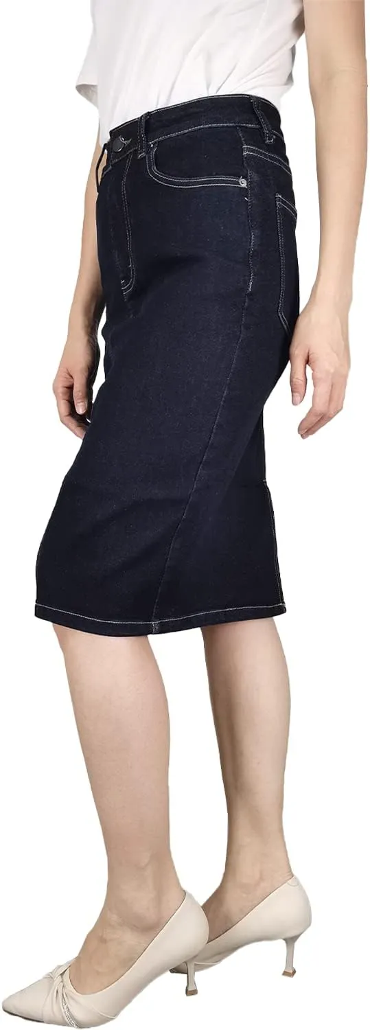 Womens Skort Denim Mini Skirt for Women High Waisted Stretchy Jean Skirt with Slit Jean Skorts Shorts Y2K