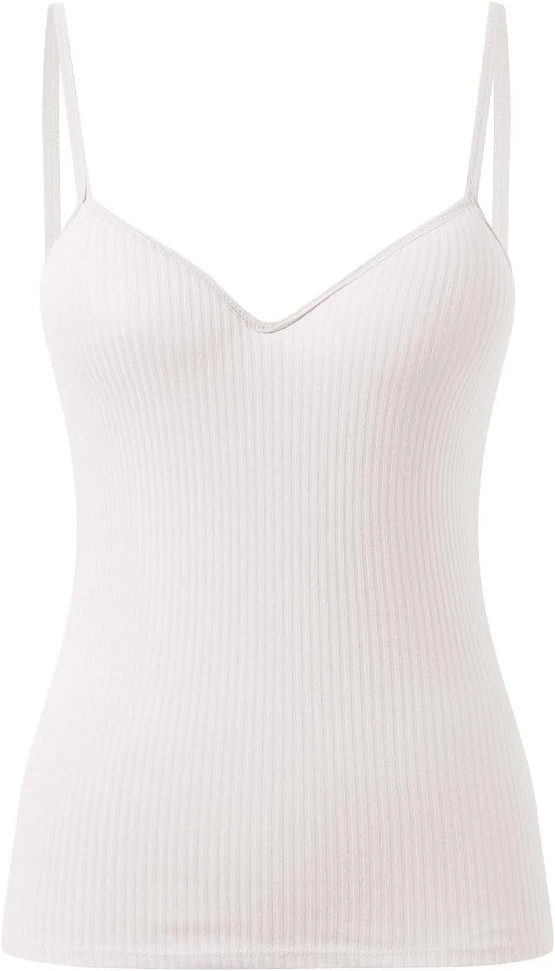 Womens Tank Tops with Built in Bra 2025 Casual V Neck Sleeveless Tees Basic Workout Top Camisole Undershirt Adjustable