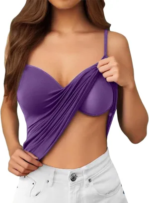 Womens Tank Tops with Built in Bra 2025 Casual V Neck Sleeveless Tees Basic Workout Top Camisole Undershirt Adjustable