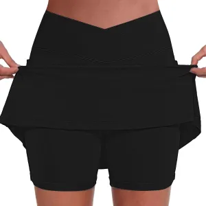 Women's Tennis Golf Skirts High Waisted Yoga Shorts for Athletic Skorts Sports Running Pickleball with Pockets