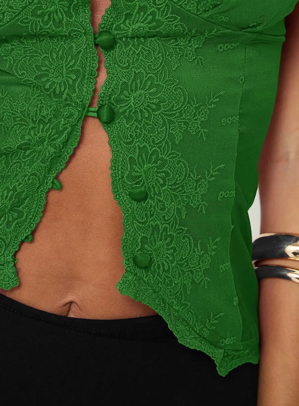Women's Trendy Sexy Embroidered Lace Sleeveless V Neck Spaghetti Strap Cami Tank Top Boho Going Out Camisole Tops