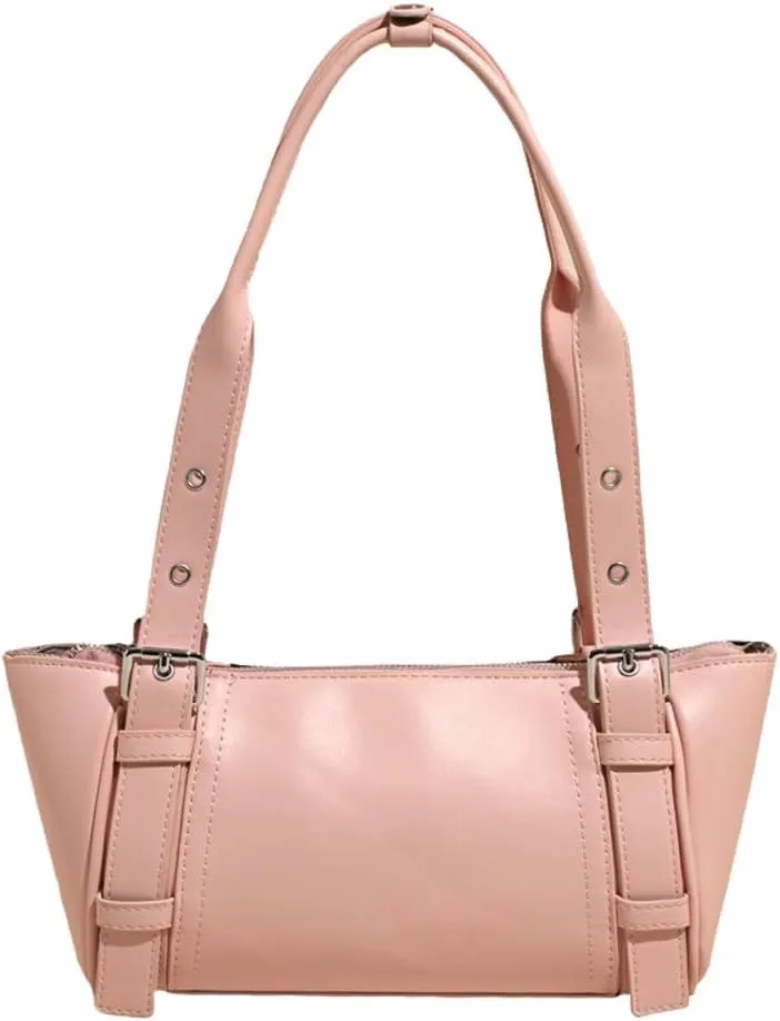 Women's Vegan Shoulder Bag Y2K Fashion Underarm Purse Buckle Belt Satchel Tote Top Handle Crossbody Bag 2025