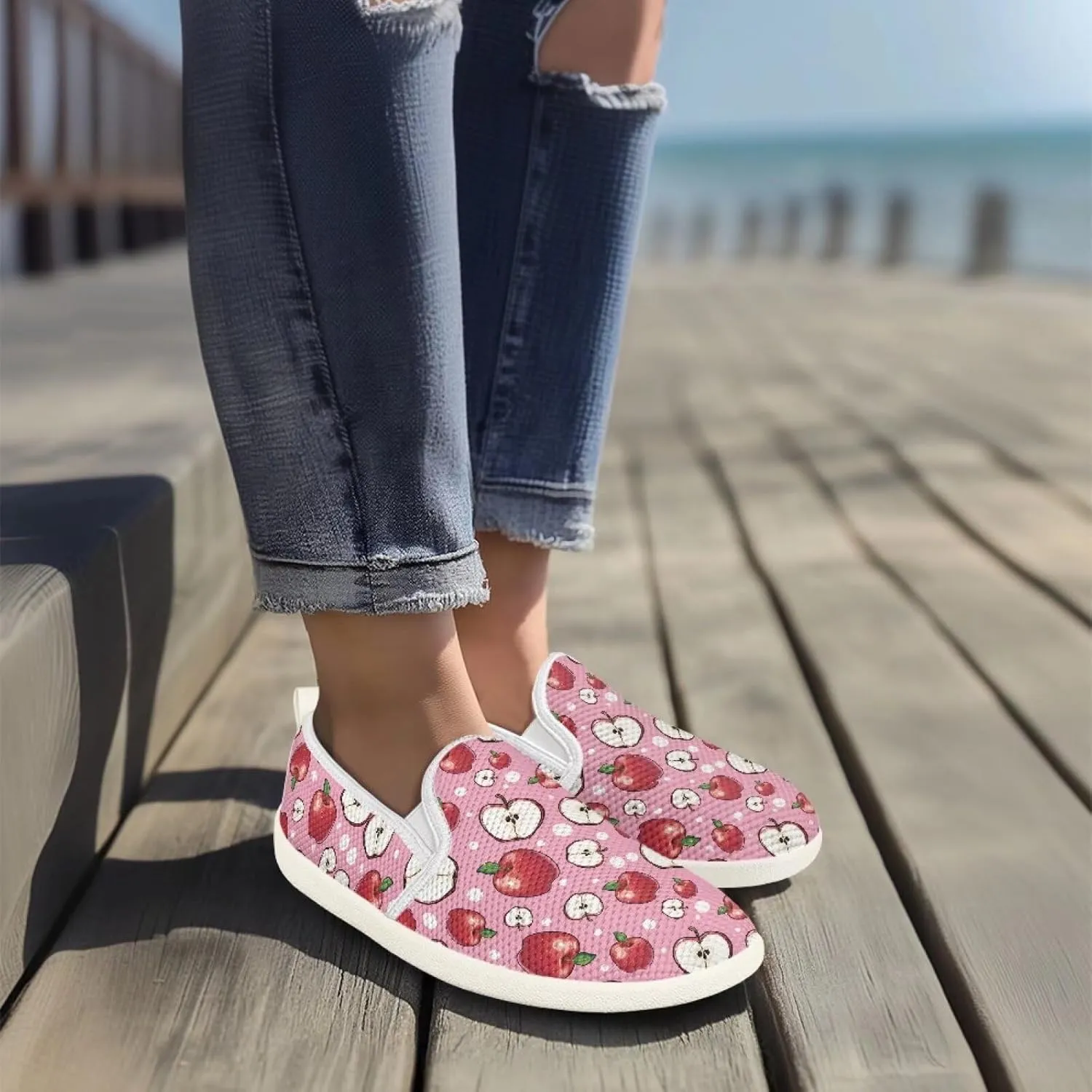 Women's Walking Travel Shoes Slip On Casual Loafers Lightweight Comfort Art Painted Fashion Sneaker for Ladies US Size 6-11