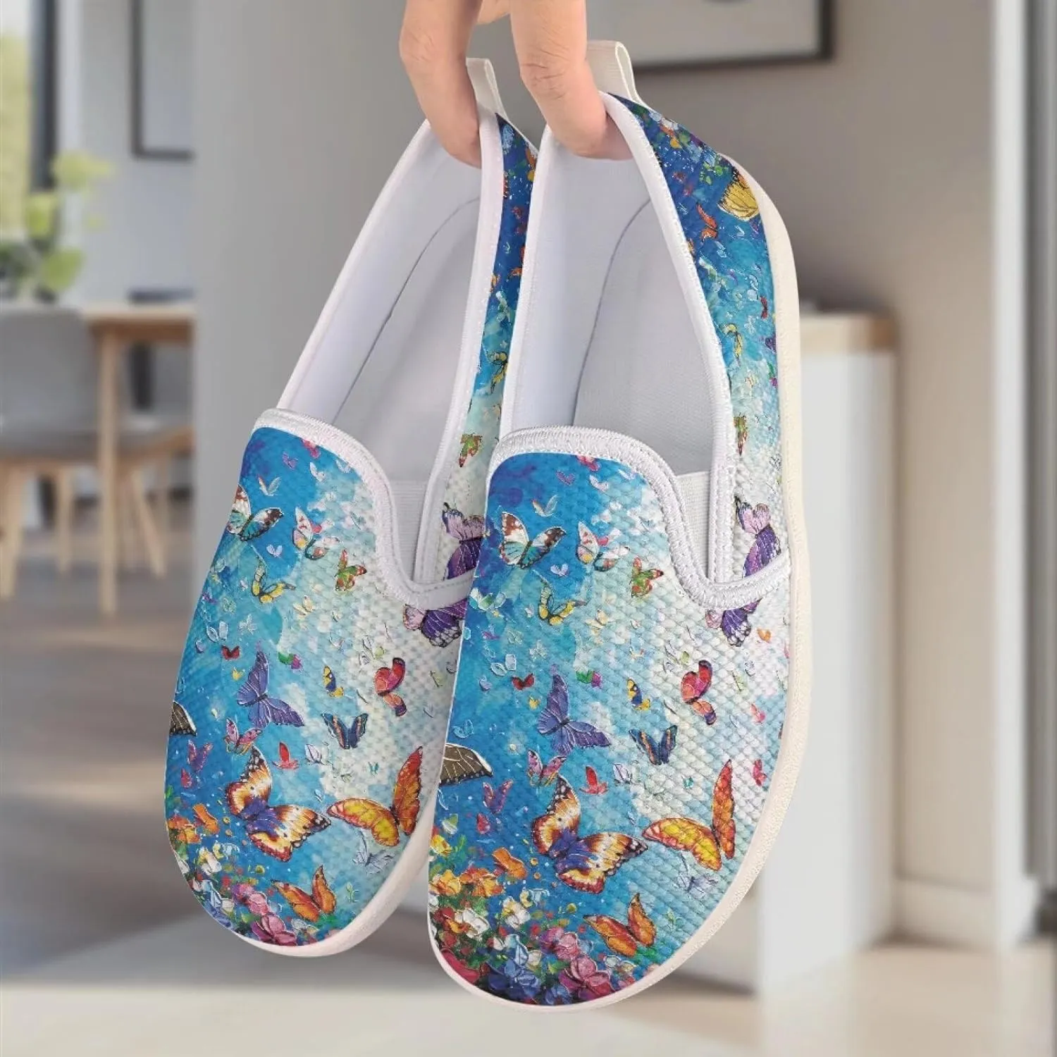 Women's Walking Travel Shoes Slip On Casual Loafers Lightweight Comfort Art Painted Fashion Sneaker for Ladies US Size 6-11