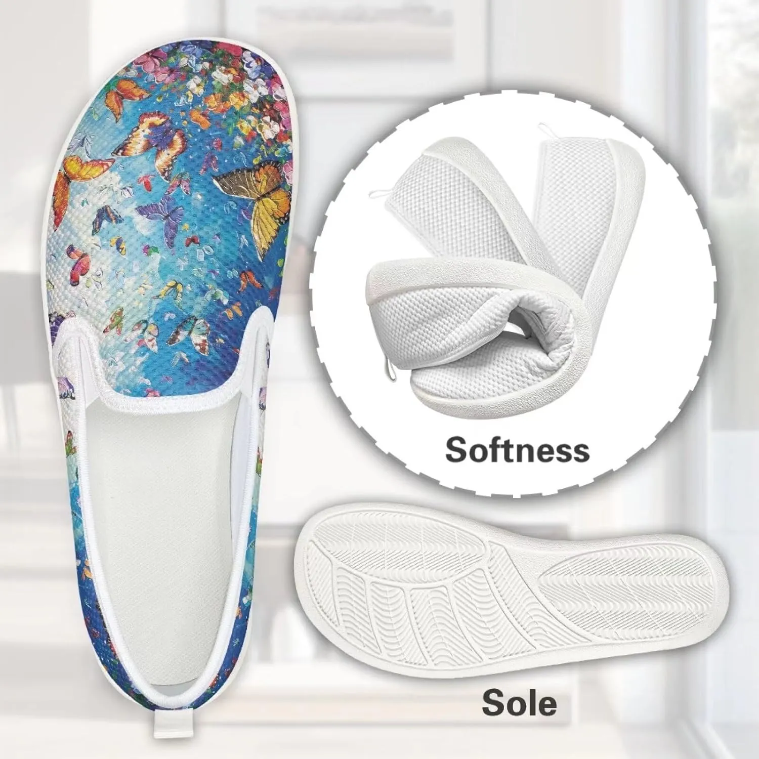 Women's Walking Travel Shoes Slip On Casual Loafers Lightweight Comfort Art Painted Fashion Sneaker for Ladies US Size 6-11