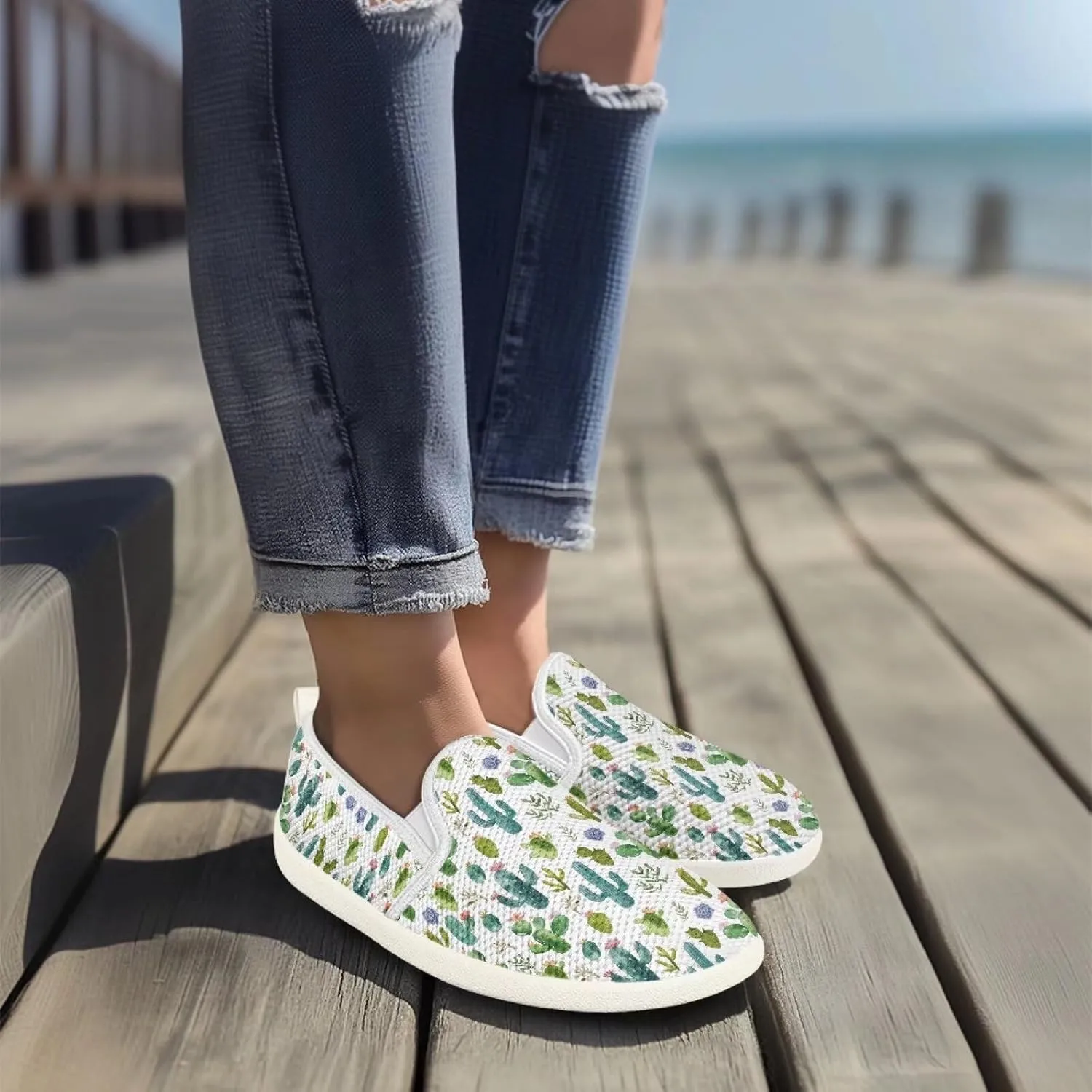 Women's Walking Travel Shoes Slip On Casual Loafers Lightweight Comfort Art Painted Fashion Sneaker for Ladies US Size 6-11